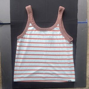 Prana Brown and Blue Striped Tank Top